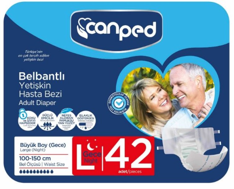 Canped Belbantlı Tekstil Hasta Bezi Gece Büyük